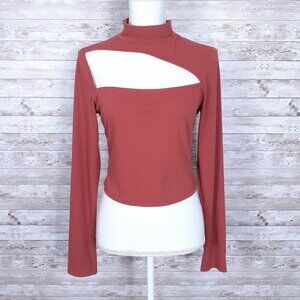 Ivin Ivin Cutout Top L Ribbed Mockneck Cropped 659